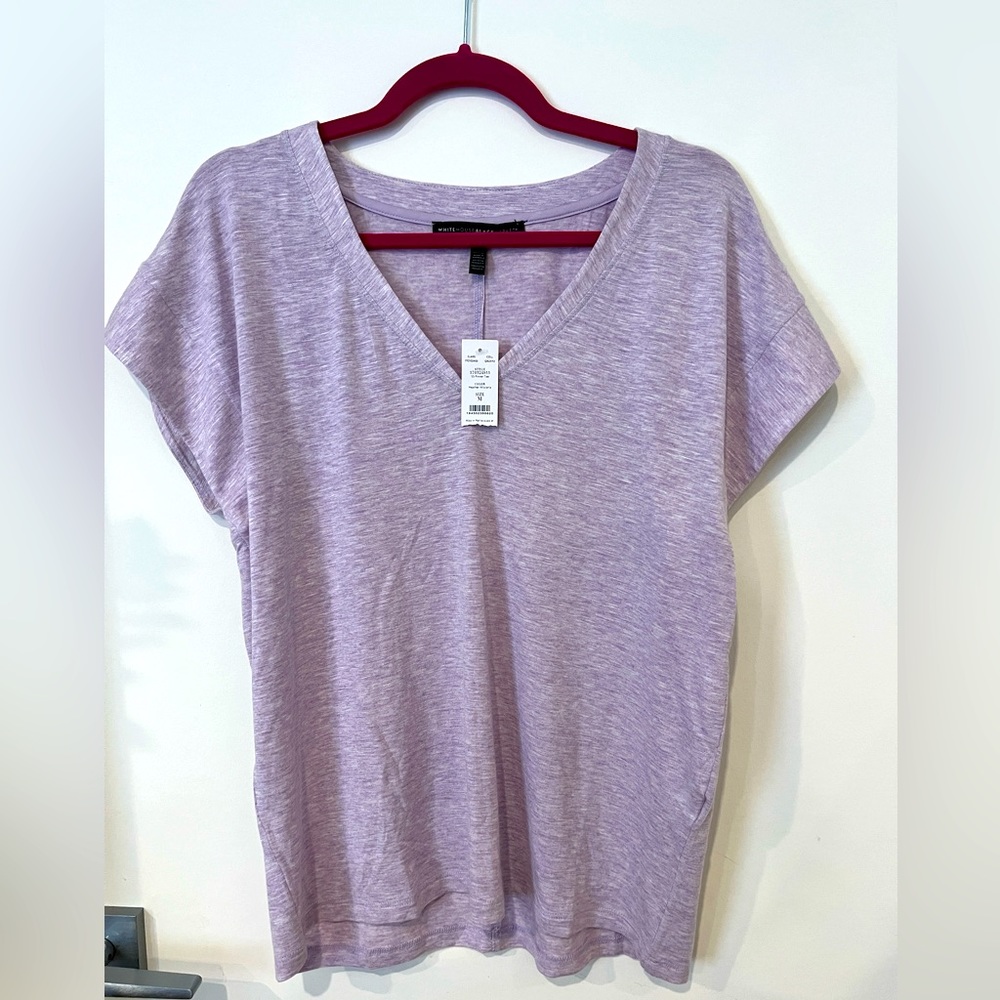 White house black market size M purple v neck NWT